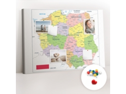 Quadro De Cortiça Com Impressão Mapa Da Polónia Para A Sala De Estar Espelharte (70x100 Cm)