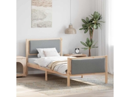 Vidaxl Estrutura da Cama Cinzento claro 90 X 200 Cm Tecido