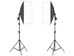 Kit De Iluminação Com Softbox Para Fotografia, Suporte De Luz Ajustável De 2m, Inclui Bolsa Oxford