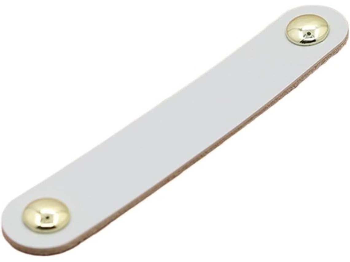 Puxadores De Gaveta Em Couro, Puxadores De Gaveta Em Couro Multicoloridos 96a 128mm Bege Cromado, 96mm