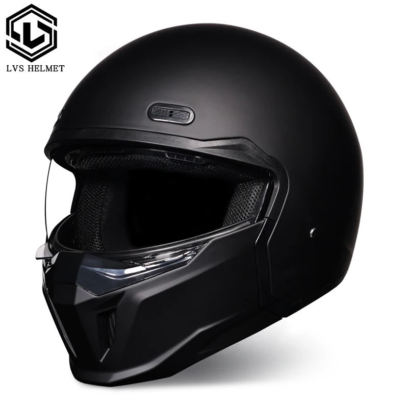 Capacete Street Fighter Combo Em Abs Com Certificação (m)dot E Protetor De Queixo Removível.