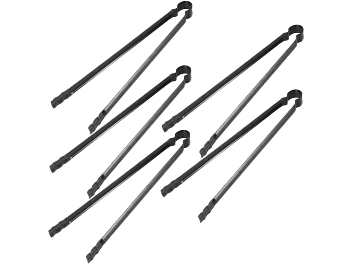Conjunto De 5 Pinças Metálicas Gatuida, Acessório Multiuso Para Churrasco Ao Ar Livre, Pinças Longas Antiderrapantes