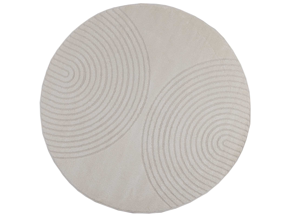 Conjunto 1 Tapete Interno Vidaxl Creme Poliéster (ø 160 Cm)