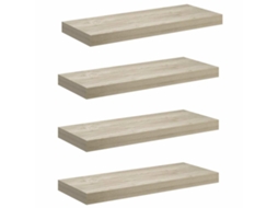 Prateleiras de Parede Suspensas 4 Pcs 60x23,5x3,8cm MDF Carvalho MAISON EXCLUSIVE