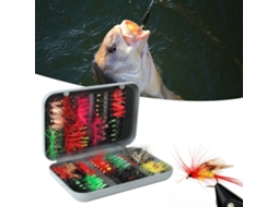 Kit 100 Mosca Pesca Fly Dry Wet com Caixa