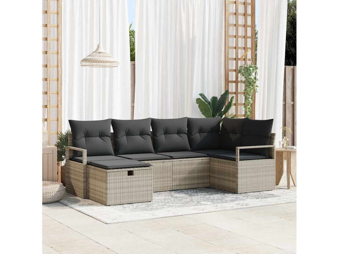 Vidaxl Conjunto De Sofás 6 Unid. 6-número De Lugares Cinzento-claro