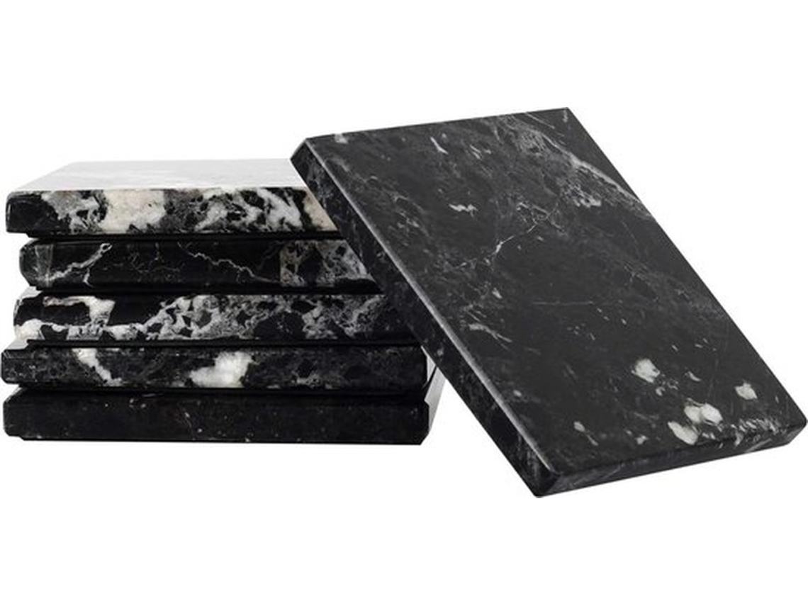 Pés De Madeira De Mármore - Decorativos Elegantes - Conjunto De 6 - Branco - Mármore - 3,5 Polegadas