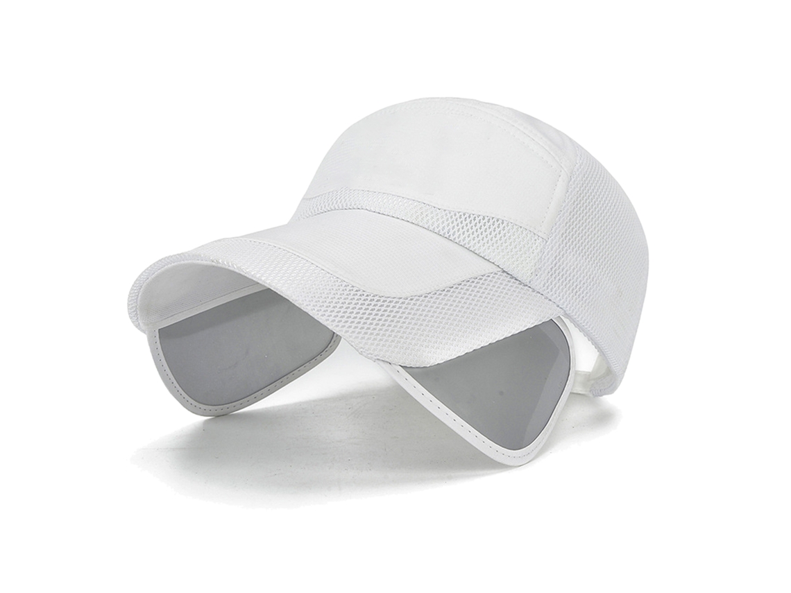 Boné de beisebol de verão lona respirável com aba retrátil unissex para tênis corrida camping branco S/MARCA