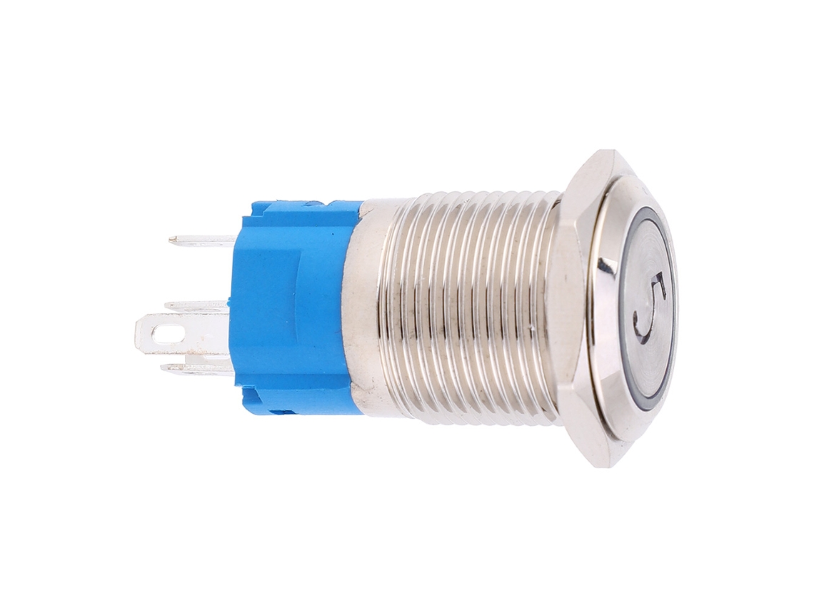 Interruptor Push button 16mm Aço Inox Led 5 Ip65 220vac