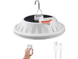 Luz De Camping Solar 120 Led Com Controle Remoto, 5 Modos, Usb, Ipx7, Recarregável