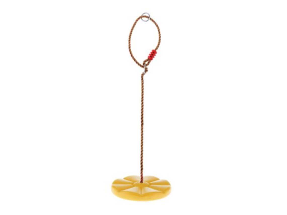 Balanço De Disco De Plástico Resistente Com Corda De Pe Para Crianças Brinquedo Ao Ar Livre Amarelo