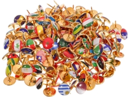 Abaodam Conjunto De 200 Pins Aço Com Bandeiras Países Para Escritório