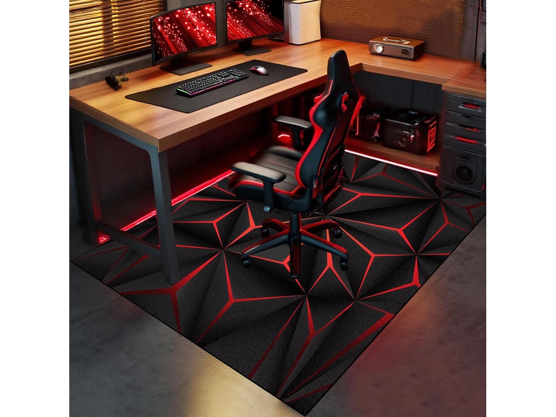 Tapete Cadeira Piso Escritório Protetor Antiderrapante 100 X 110 Cm Madeira Gamer, Escritório, Madeira,