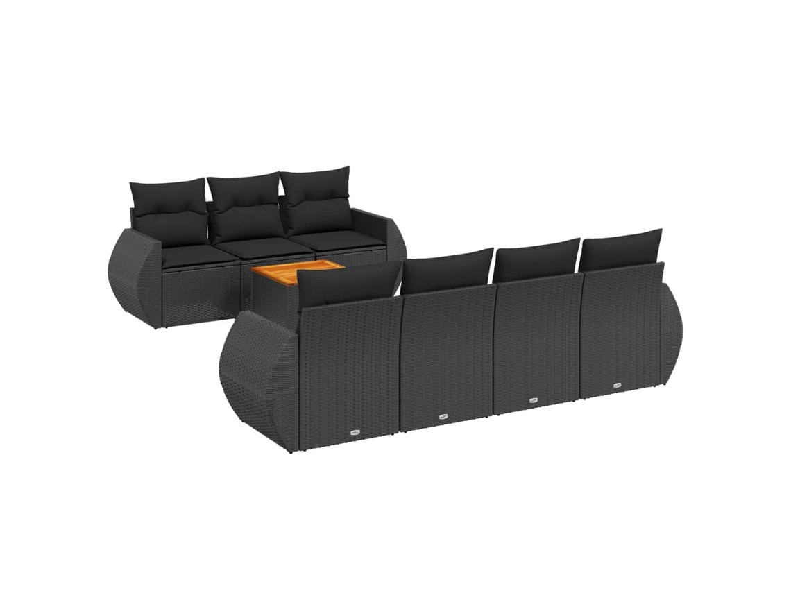 Garden Sofa Set, Garden Sofa Sets Vidaxl Preto Rattan / Vime (n/a)