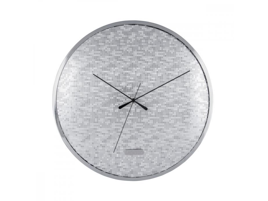 Relógio de Parede Discoteca D40Cm Hora Presente Prata PRESENT TIME