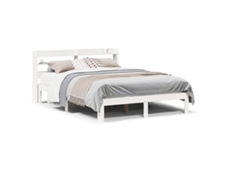 Estrutura de Cama com Cabeceira Sem Colchão Branco MAISON EXCLUSIVE 140x190 cm