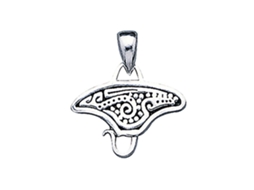 Dive Silver Aboriginal Manta Ray Pendant