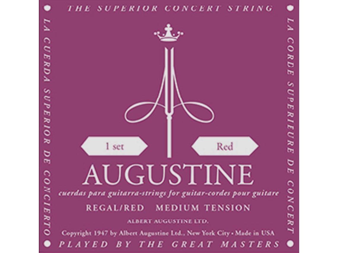 Augustine Conjunto de Cordas Vermelhas Clássico Agudos de Alta Tensão Extra & A