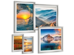 Conjunto De Pinturas Paisagens Naturais Mar Montanhas Flores Espelharte (5 Peças)