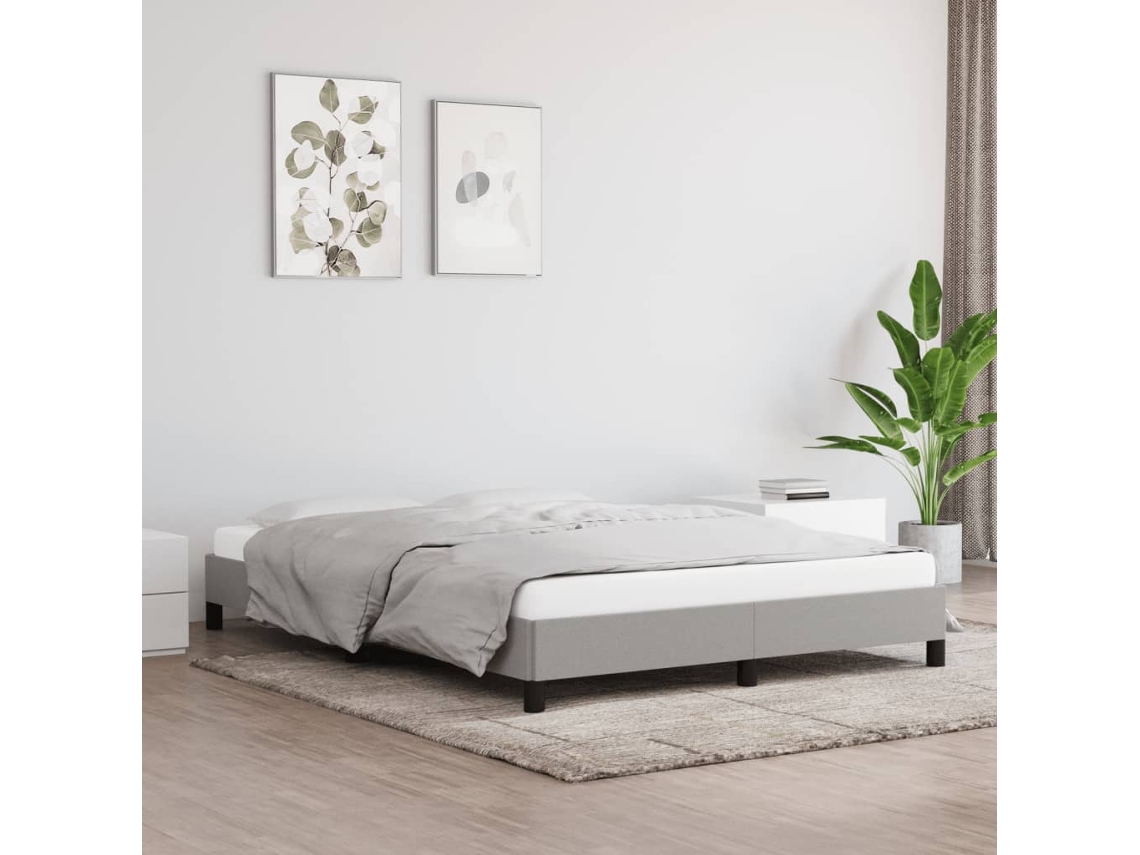 Vidaxl Estrutura De Cama Sem Colchão 140x190 Cm Tecido Cinzento-claro
