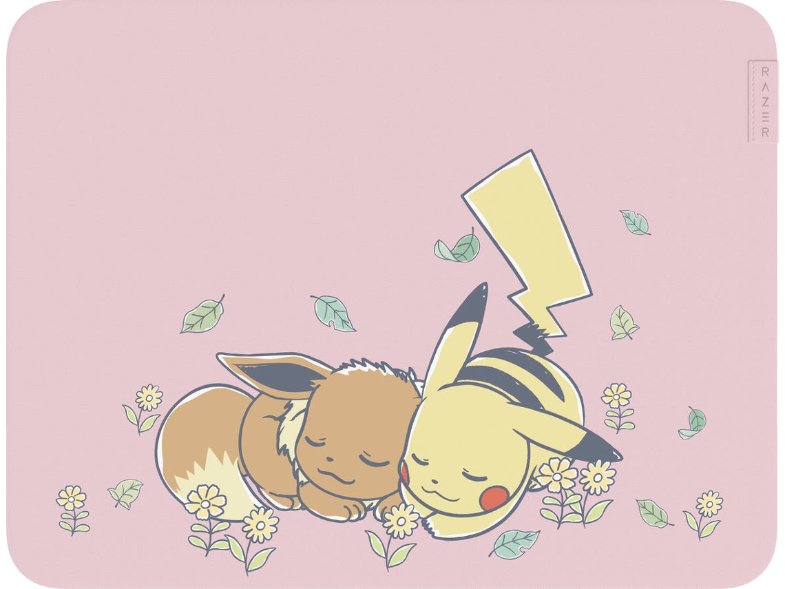 Tapete para Rato RAZER Gigantus V2 Medium Pokémon Pikachu e Eevee (Rosa)