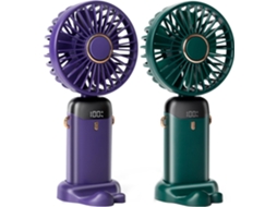 Ventilador Portátil , Bateria De Longa Duração, Dobrável Até 90° Roxo/verde Hexinyigjly