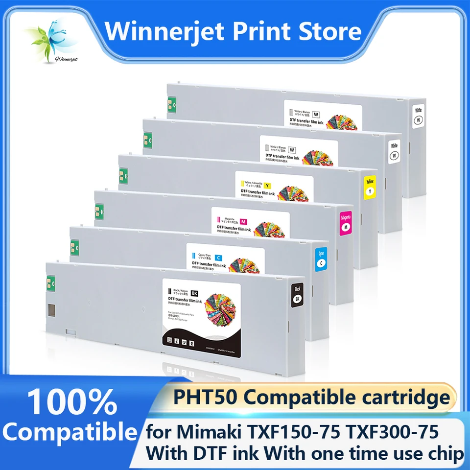 Tinta Ciano Nº 500/600ml Pht50 Com Chip Dtf Para Impressoras Mimaki Txf150-75, Txf300-75 E Txf300-1600.