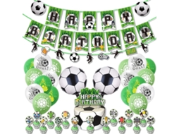 Conjunto De Balões Para Festa Com Tema Futebol, Acessórios Aniversário Menino E Decoração Bolo.