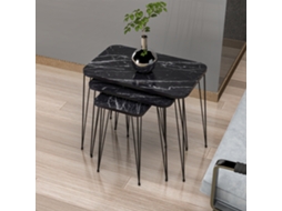 Conjunto de 3 Mesas Auxiliares [EN.CASA] (55 x 60 x 37 cm - Aglomerado - Multicor)