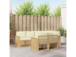 Vidaxl Conjunto De Sofás Para Exterior 7 Unid. Branco E Creme