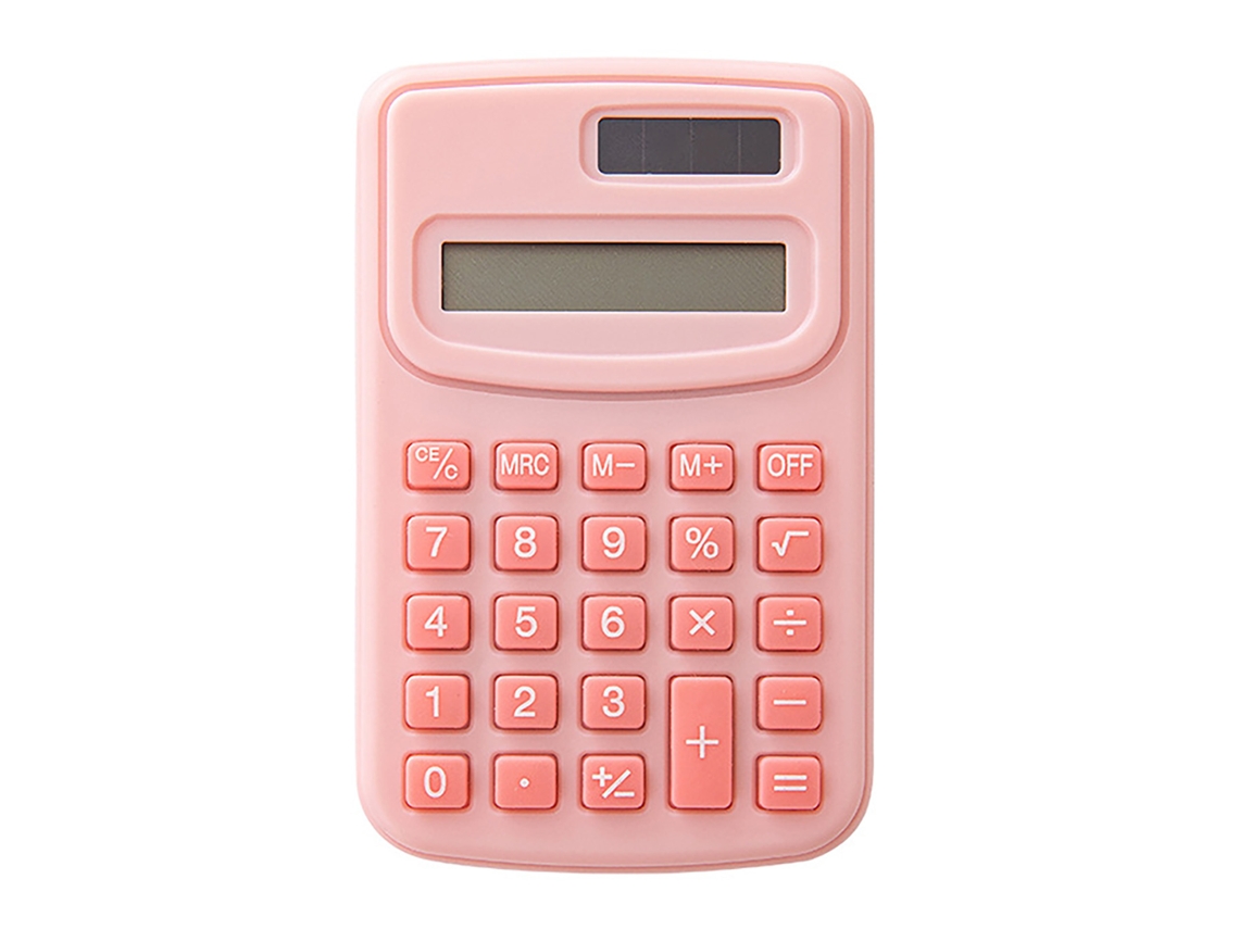 Calculadora Mini Notebook Solar Batería 8 Dígitos Led Rosa Sakura Para Estudiantes Oficina