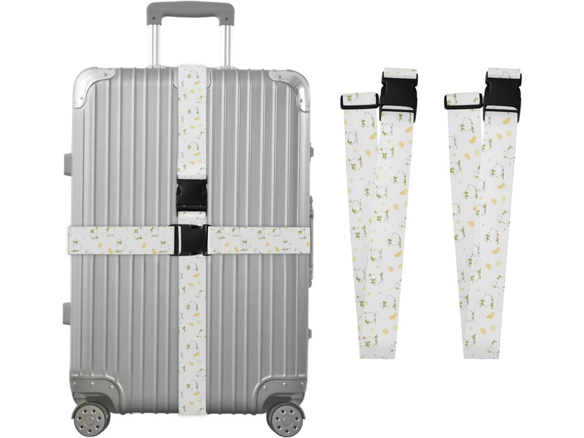 Conjunto De 2 Cintas Bagagem Com Estampa Patinhos E Flores, Ideais Para Malas De Viagem Cintas Ajustáveis E Resistentes
