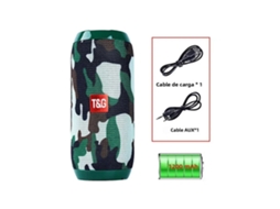 (verde) Tg117 Caixa De Som Bluetooth Portátil Para Uso Externo Com Subwoofer Sem Fio, Compatível Com Chamadas Em Modo Mãos-livres