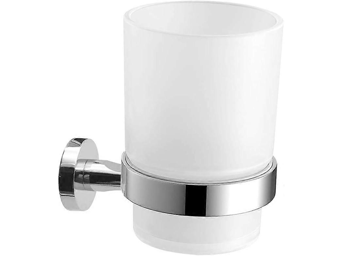 Porta-escova De Dentes, Vidro Fosco, Aço Inoxidável, Para Montagem Na Parede (copo Não Incluído)