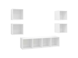 Maison Exclusive - 5 Pcs Conjunto De Móveis De Tv Contraplacado Branco