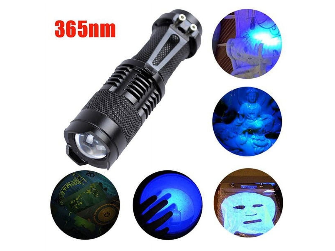Linterna Led Uv Con Zoom, Luz Ultravioleta Negra De 365 Nm, Batería Aa, Venta Al Por Mayor