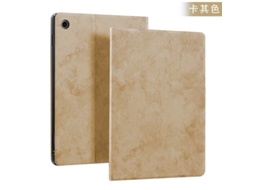 Capa Para Ipad Air 4 De 10,9" Em Tecido Cáqui, Estilo Flip, Em Couro.