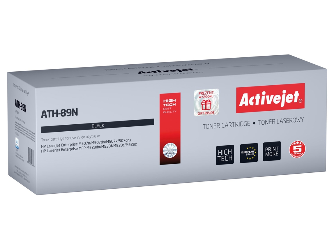 Toner Ath 89n com chip Activejet (substituição para HP CF289A HP 89A HP89A Supreme 5000 páginas preto)
