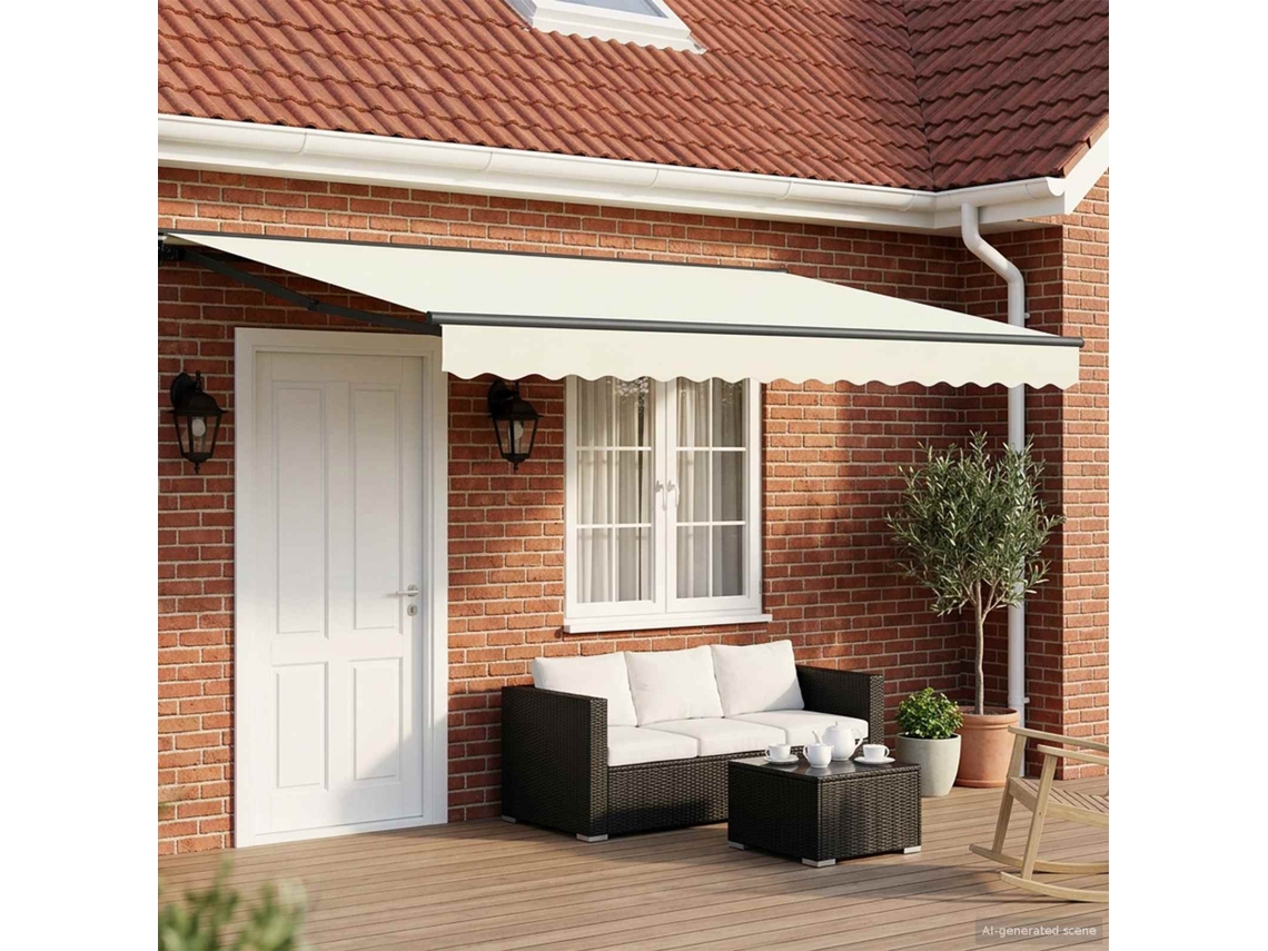 Vidaxl Toldo Retrátil Elétrico Creme E Antracite 4 × 3,5 M