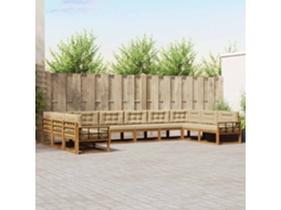 Vidaxl Conjunto De Sofás Para Exterior 10 Unid. Natural E Bege