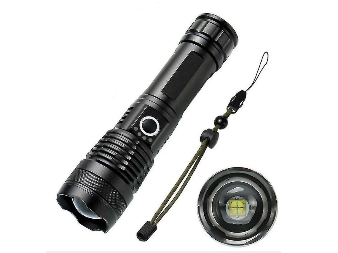 Tocha Tatica Xhp50 Led 5000lumens Recarregavel 5modos Indicador Energia Ipx8 Camping/caminhadas/ciclismo/emergencia Preto Yizhood
