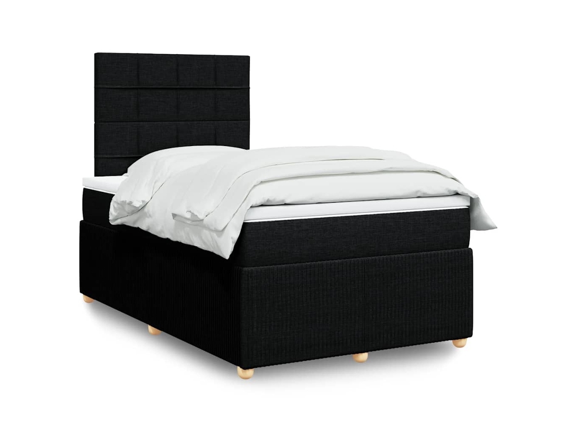 Vidaxl Cama Com Molas/colchão 120x200 Cm Tecido Preto