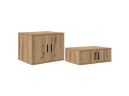 Conjunto 2 Armário De Arrumação Vidaxl Castanho Derivados De Madeira (118 X 41 X 40 Cm)