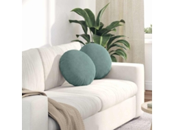 Vidaxl Almofadas De Assento 2 Pcs Verde Do Mar Ø 40 X 13 Cm Veludo