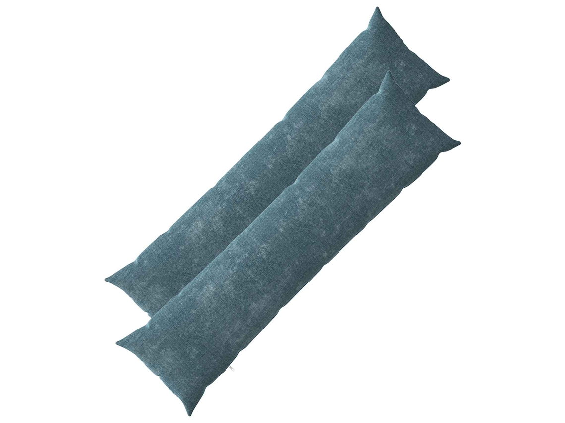 Vidaxl Pillow Topper 2 Unidades Heerlen Azul 40 x 145 cm Tecido Chenille