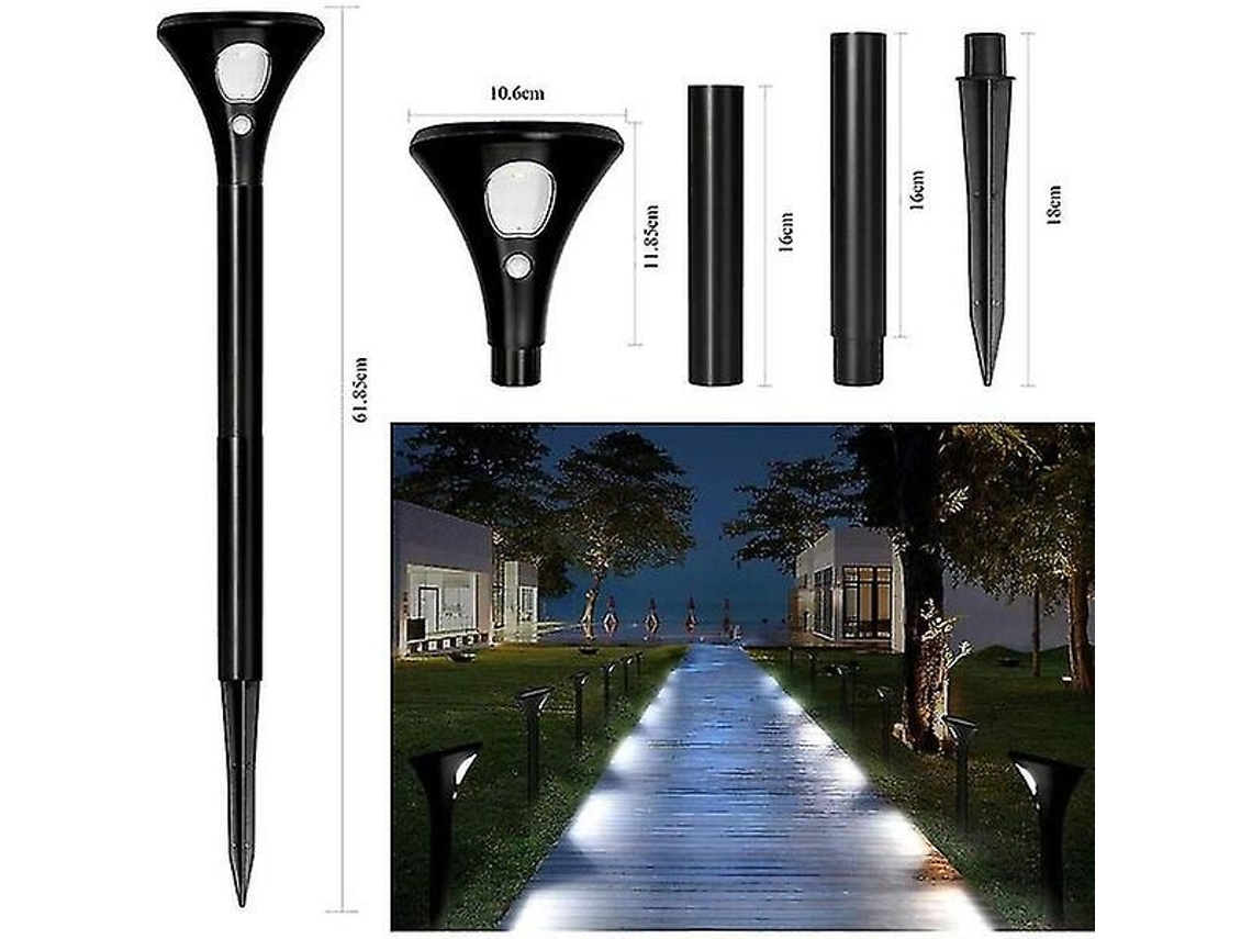 Luz De Sensor De Movimento Solar Para Exterior, Ip65 À Prova Dágua, Alimentada Por Energia Solar Olysi Shop