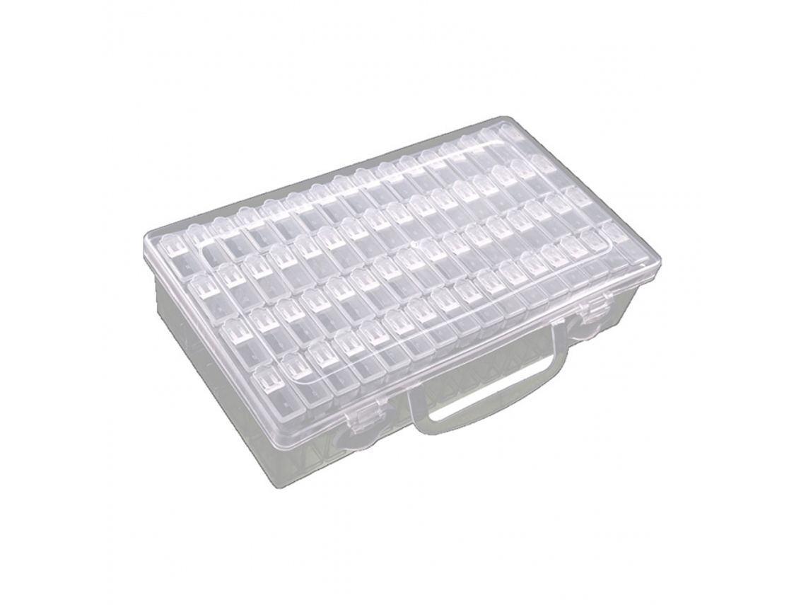 Caixa De Armazenamento Transparente Para Pintura Com Diamantes 64 Compartimentos Transparente Aquaforge