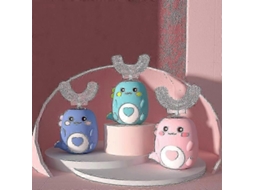 Escova De Dentes Elétrica Infantil Automática Com Carregamento Usb, Sônica, Fofa, Em Formato De U, Para Crianças De 2 A 6 Anos, Na Cor Verde.