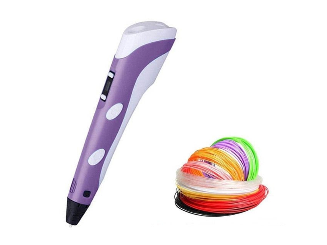 Caneta de Impressão 3D Criativa com Filamentos Roxo 10M