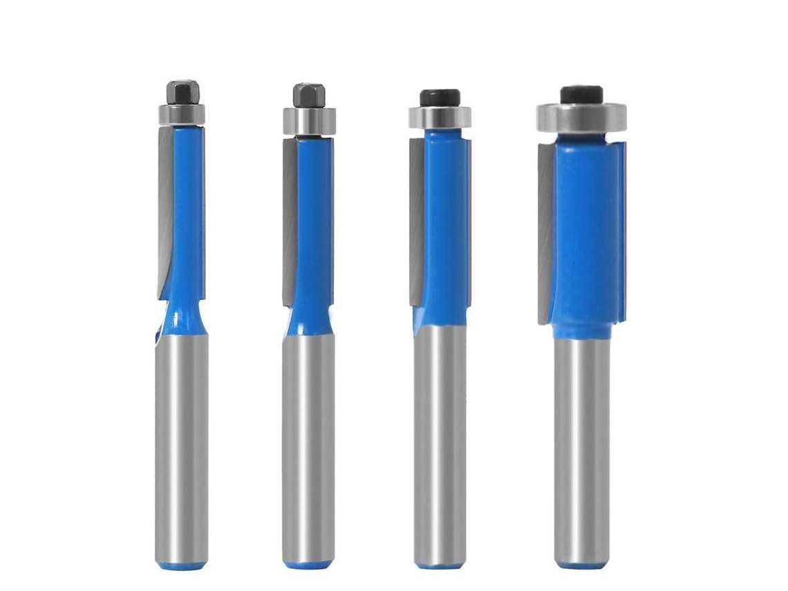 4 Peças de Cutter Milling, 8mm, Ferramentas de Carpintaria DIY, Rolamento Superior, Espiga Router, Recortes Precisos | S/MARCA